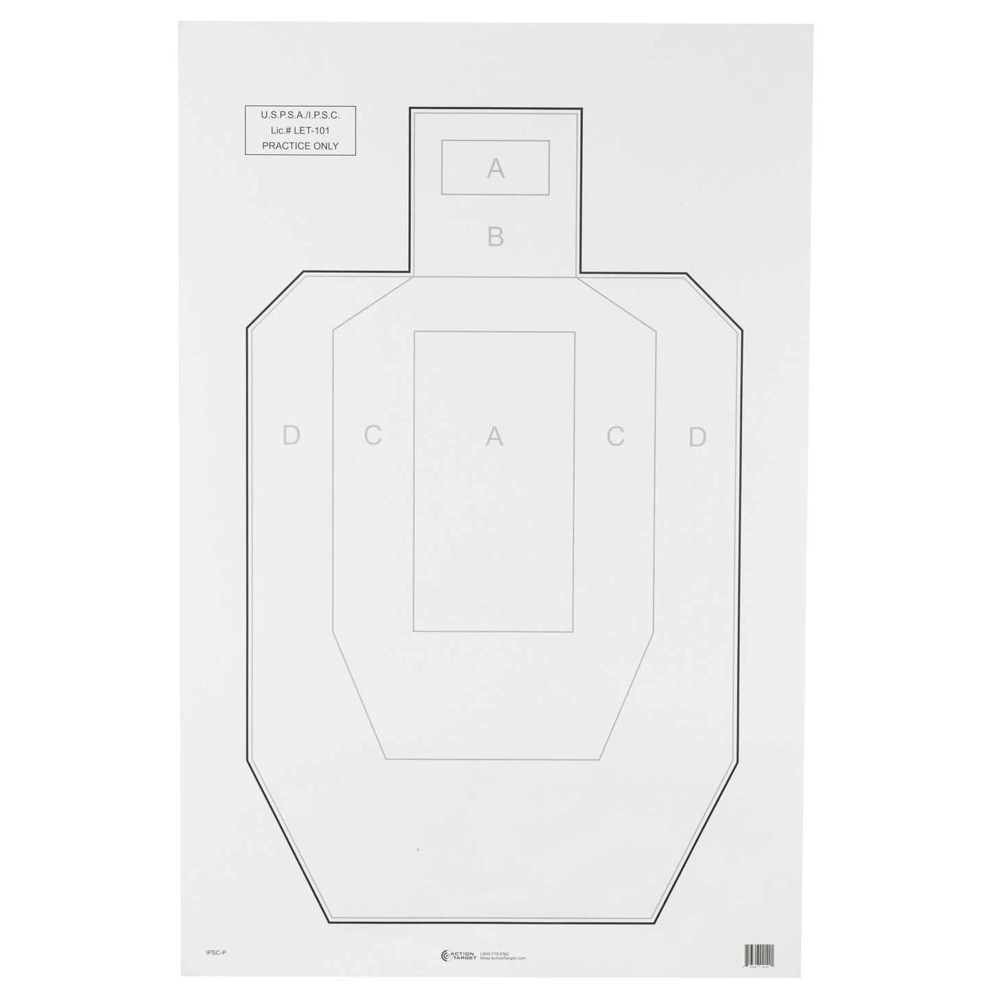 ACTION TGT USPSA PAPER 100PK